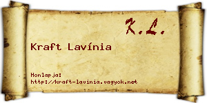 Kraft Lavínia névjegykártya
